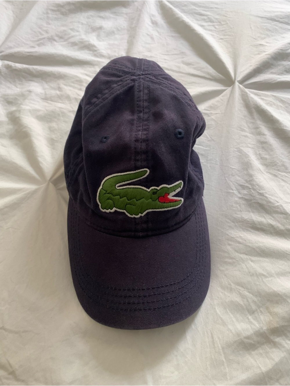 Lacoste Navy Cap with Green Crocodile Accent